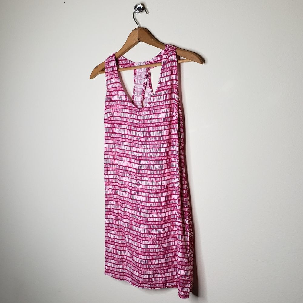 Old Navy Patterned Racerback Shift Dress In Pink & White - Picture 6 of 7